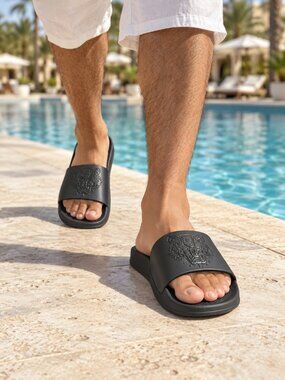 Kenzo Pool Mules Tiger Color Black Size 45 Mens